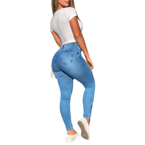 European and American new style urban style slim fit sexy jeans pants small feet pants women's overalls trend