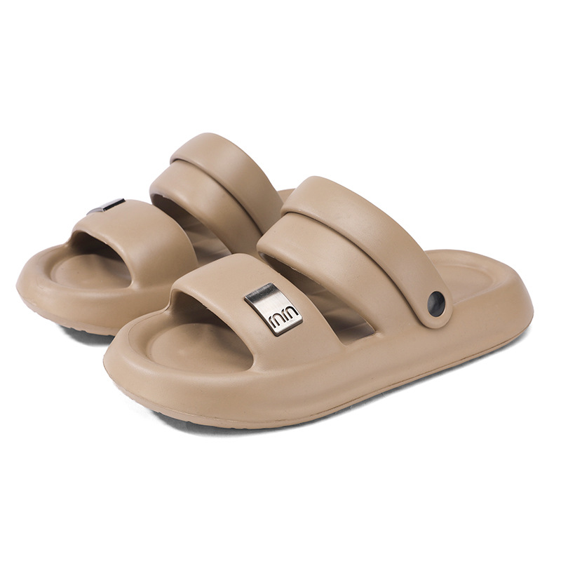 2025 primavera nuevas zapatillas de hombre para usar en el hogar para pisar pedazos gruesos sandalias de fondo suave para hombres al por mayor antideslizantes
