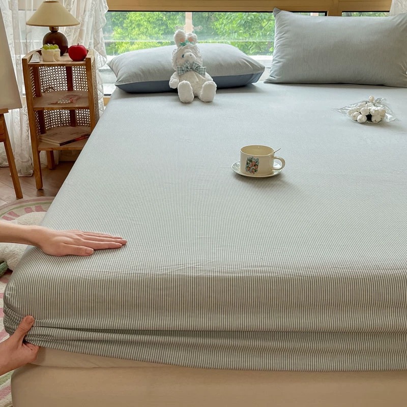 Sombrilla de cama de algodón de una sola pieza sábana antideslizante de algodón puro hombre 1.8m estuche protector de colchón Simmons estuche antipolvo 2025 nuevo estilo