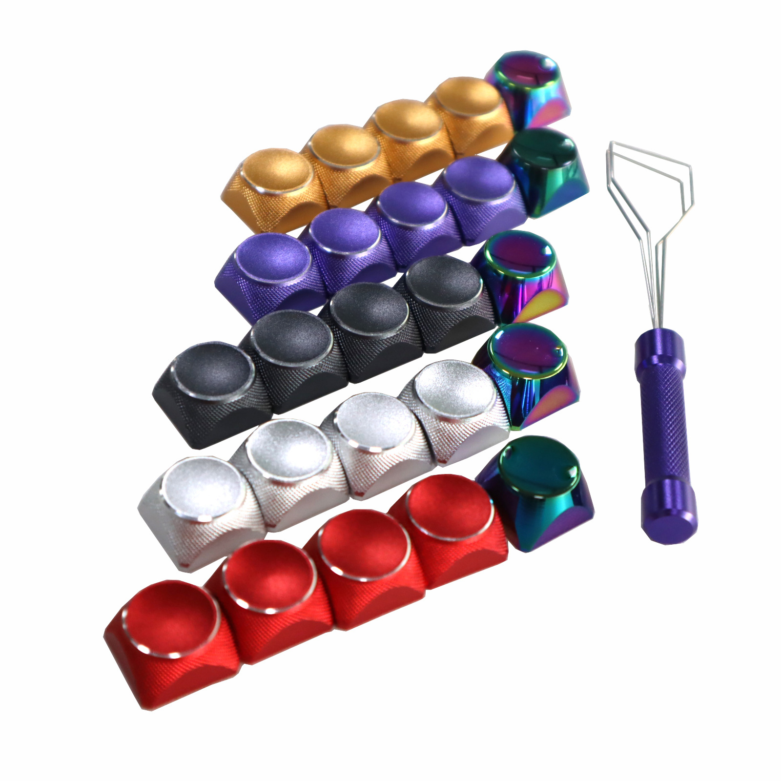 Xda altamente personalizada aleación de aluminio CNC metal clave tapa mecánica teclado tapa gradiente de color llave metal llave extractor