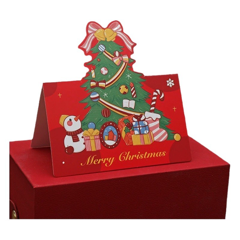 Новая Ретро Рождественская открытка голова поздравительная открытка Подарочная карта цветочный магазин подарок для выпечки маленькая открытка благословение открытка