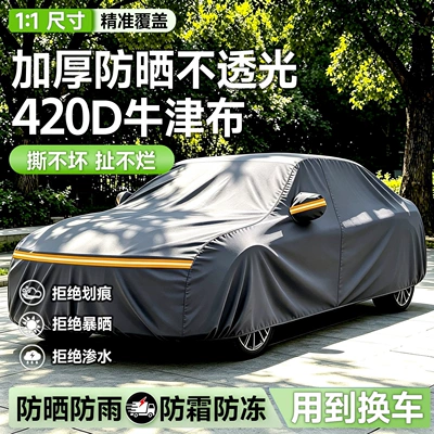 vehi, Car clothing - sedan-please-specify-the-model-in-the-order-notes-420d-canvas-knitted-oxford-fabric-light-blocking-version-gray