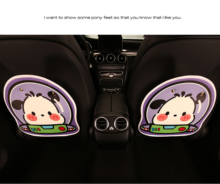 Women's Cartoon Seat Back Anti-Kick Pad, Short Version, Car Seat Anti-Dirt Pad, Cross-Border Automotive Products, Hot-Selling Rear Seat Interior Accessories