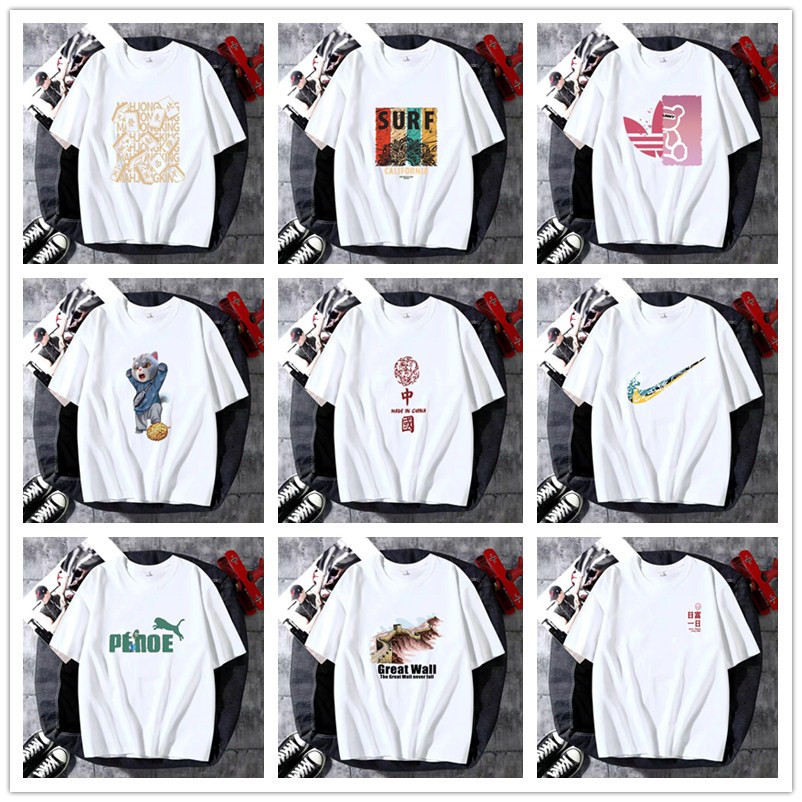 Short-sleeved T-shirt Men's Internet Popular New Arrival Loose Summer Half-sleeved Clothes Trendy Brand Korean Style Pure Cotton T-shirt ins Trendy Base Shirt