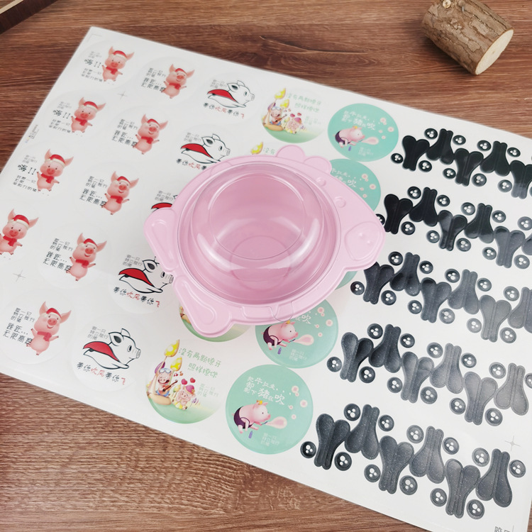 Online celebridad cerdo dibujos animados página hornear fruta pescando mousse multi-capa torta Día DE LOS NIÑOS caja de embalaje de la torta