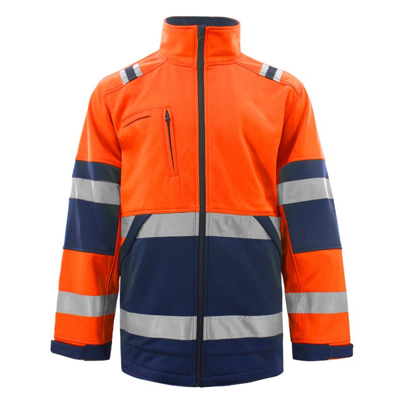 Comercio exterior nuevo transfronterizo de los hombres otoño e invierno al aire libre a prueba de viento chaqueta de rayas reflectantes overoles chaqueta de suéter forrado de lana