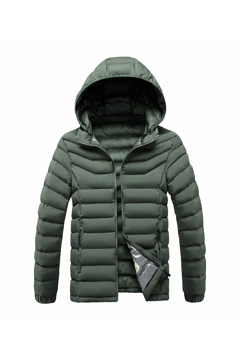 Rib Suit Cotton-padded Coat Men's Graphene Removable Cap Casual Thickened Top Jacket_voghion.com