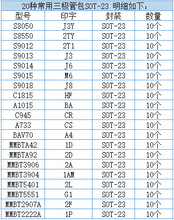 ��Ƭ�����ܰ� S8050 9014 C1815 BAV70 MMBT3906 2907A 5551 ����