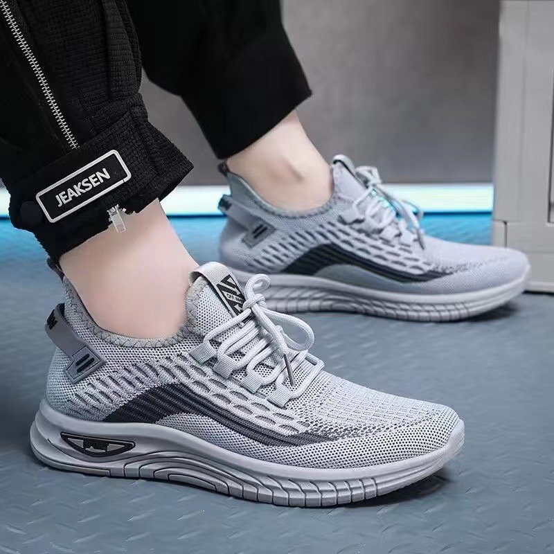 运动鞋洞洞鞋一脚蹬单网镂空网状鞋男士夏季透气轻便软底网鞋潮男