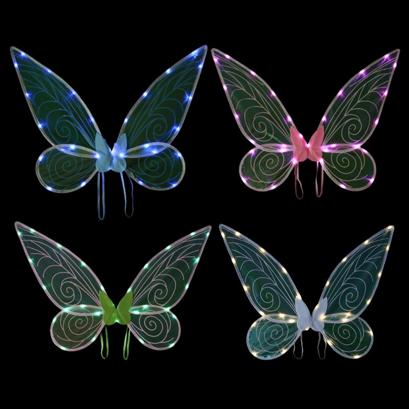 Elf wings with lights Amazon children adult fairy holiday party performance props LED lights butterfly wings