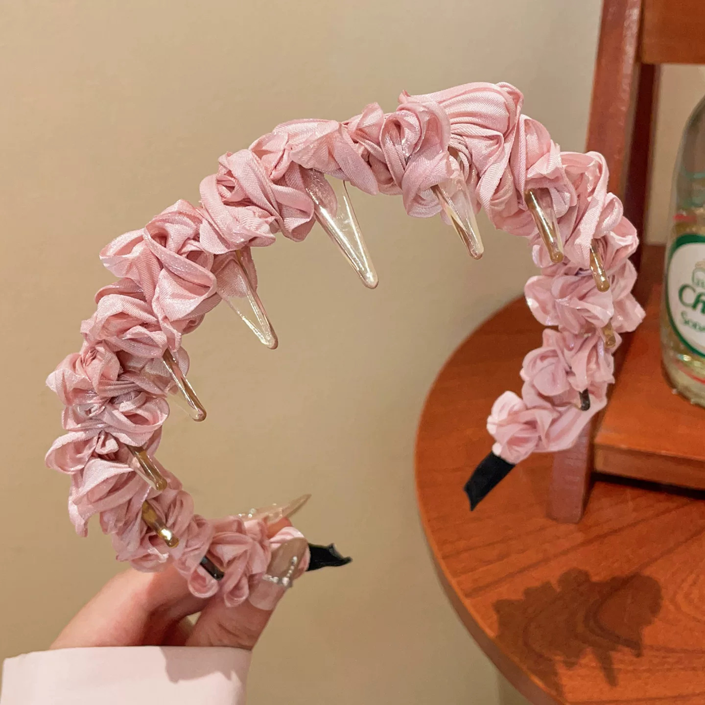 #127 pink fabric wrap