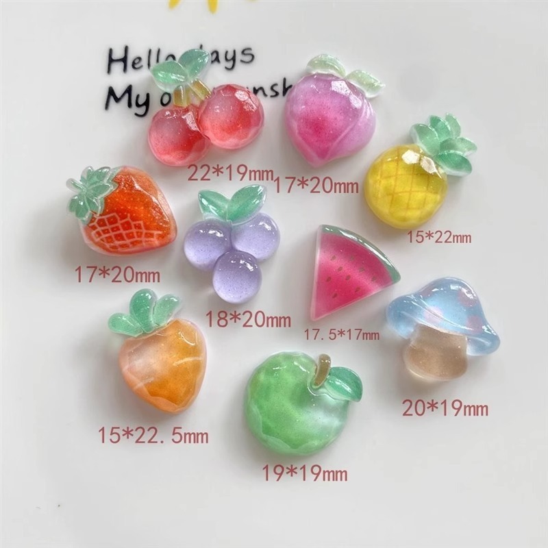 Crystal Multi-Faceted Transparent Fruit Patch DIY Cream Glue Mobile Phone Case Water Cup Patch Kidsren's Hairpin Resin Material