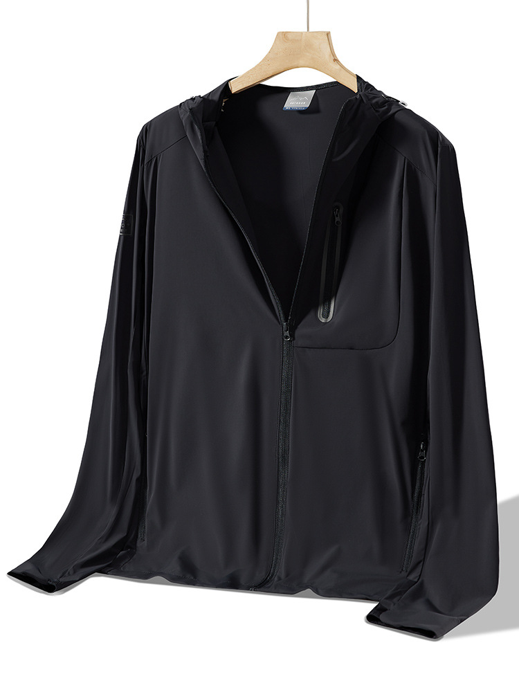 Hooded sun protection clothing men's UV protection raw yarn Ice Silk sun protection clothing plus size summer outdoor fishing clothing jacket customization