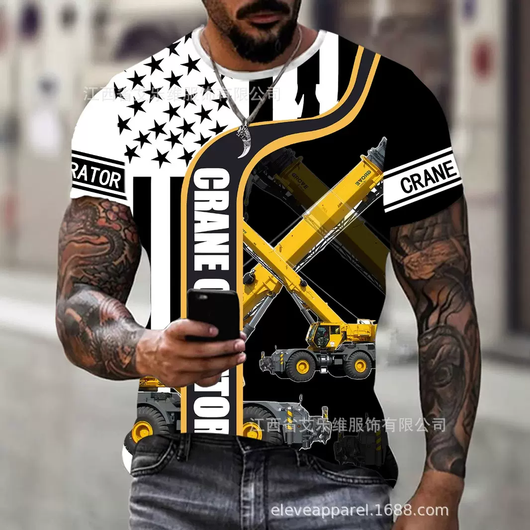 男装3D数码印花宽松圆领短袖男女标码T恤透气休闲百搭吸湿排汗