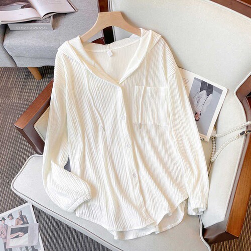 Large women's clothing 300 lbs plus size summer loose Korean style hooded sun protection coat slimming air conditioning shirt