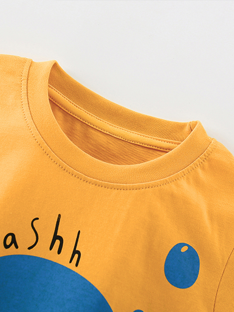 Malwee ropa para niños transfronterizos nueva camiseta de manga corta con cuello redondo de verano