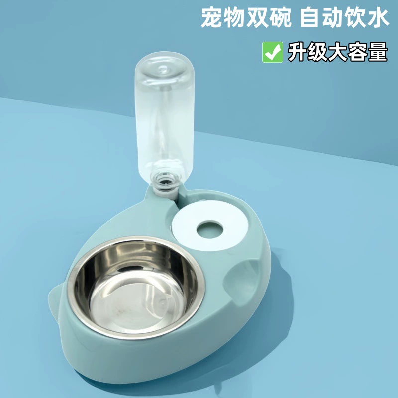 Велосипедная миска для кормления и питья для кошек из нержавеющей стали «два в одном», автоматическая миска для хранения воды для кошек и собак, пищевая миска