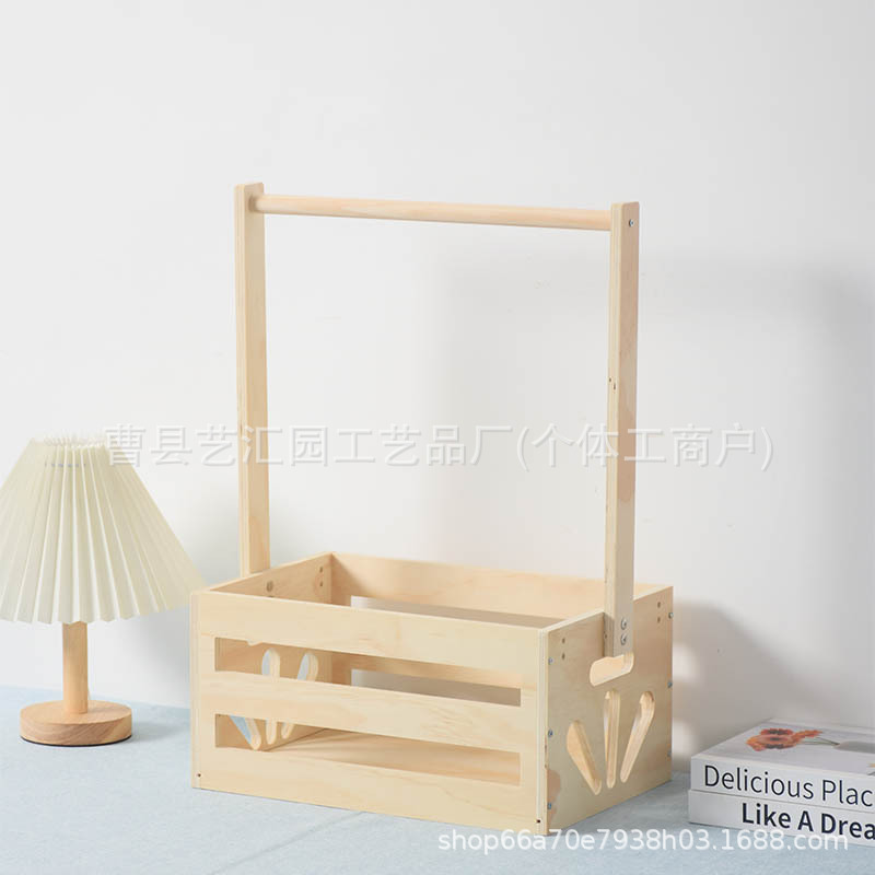 スポット木製収納バスケット家庭用ポータブル木製ベビー用品収納ボックスベビーシャワー用品収納ボックス|undefined