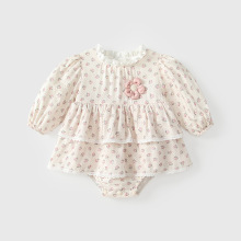 婴儿秋装2025新款婴幼儿衣服a类女宝宝连体衣百天包屁裙哈衣甜美