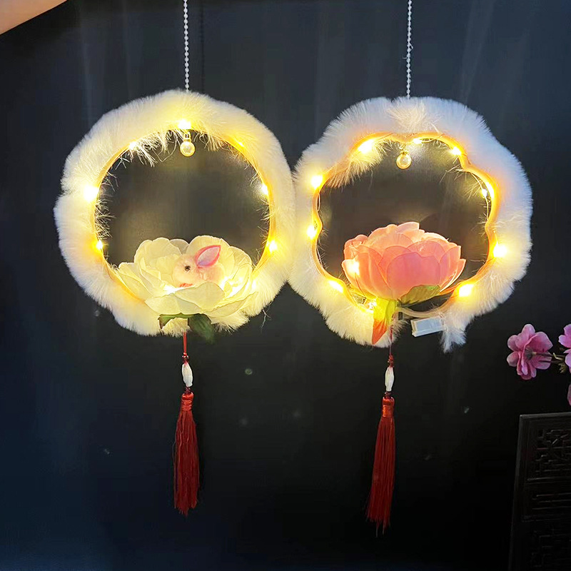 发光卡通灯笼兔子灯笼中秋节儿童手提娃三岁玩具礼品景区热卖花灯|undefined