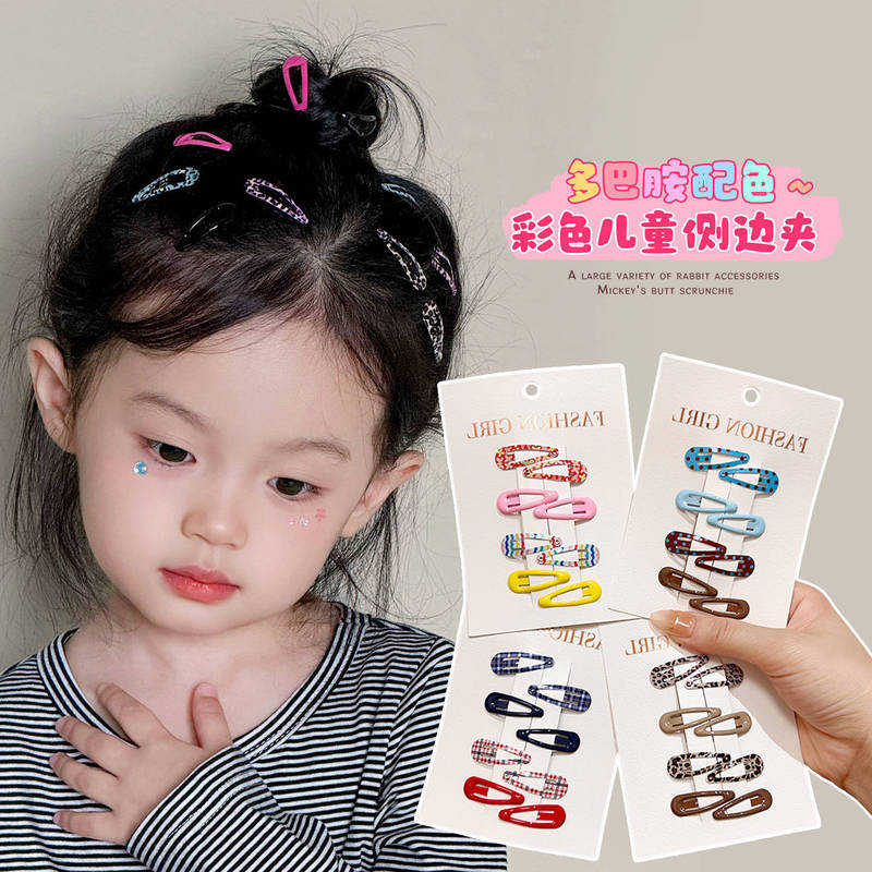 2025 New Kidsren's Colorfulful Bb Clip Water Drop Clip Hairpin Girls Hairpin Little Girl Polka Dot Bangs Clip Broken Hairpin