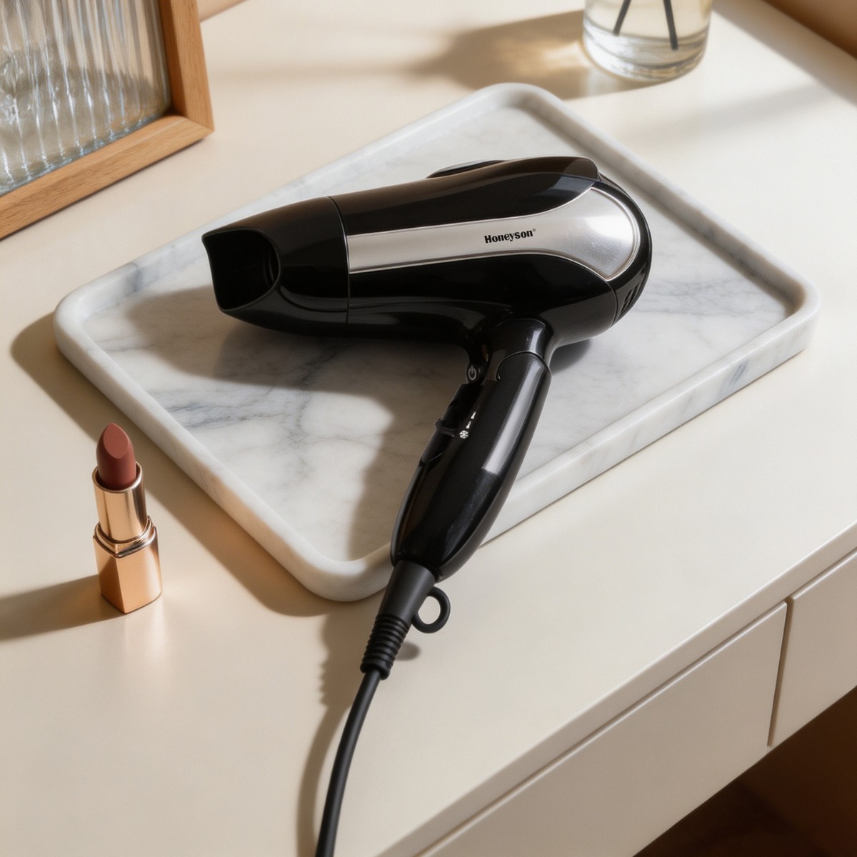 Secadora de Cabello Plegable para Hotel F7 1600W de ABS con Protección contra Sobrecalentamiento