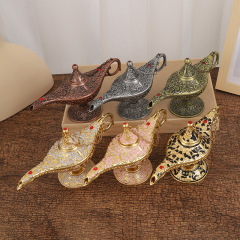 Aladdin Magic Lamp Medium 21*11 Creative Ornament Wishing Magic Lamp Metal Home Decoration Housewarming Gift Wholesale