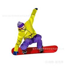 新款时尚单板滑雪板白杨木芯跨境滑雪板雪具套装雪场装备雪橇