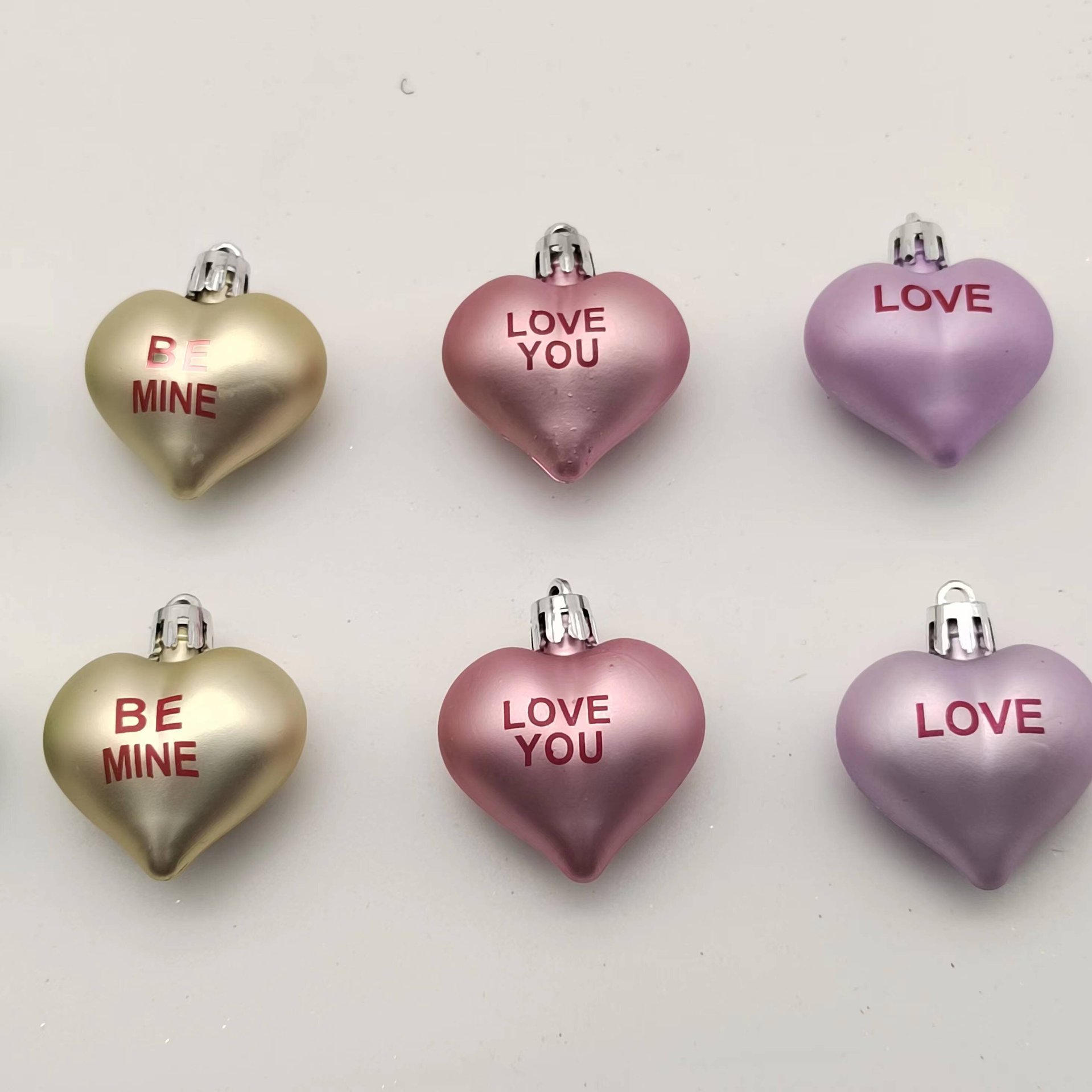 Día de San Valentín macaron serie árbol de Navidad 4,5 cm conjunto 12 amor colgante boda amor colgante