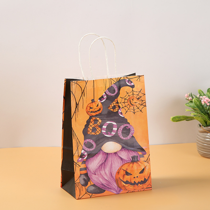 Bolso de regalo para niños de Halloween, bolso de mano, bolso de dulces, decoración de fiesta, logotipo impreso, bolsa de embalaje de bocadillos de compras