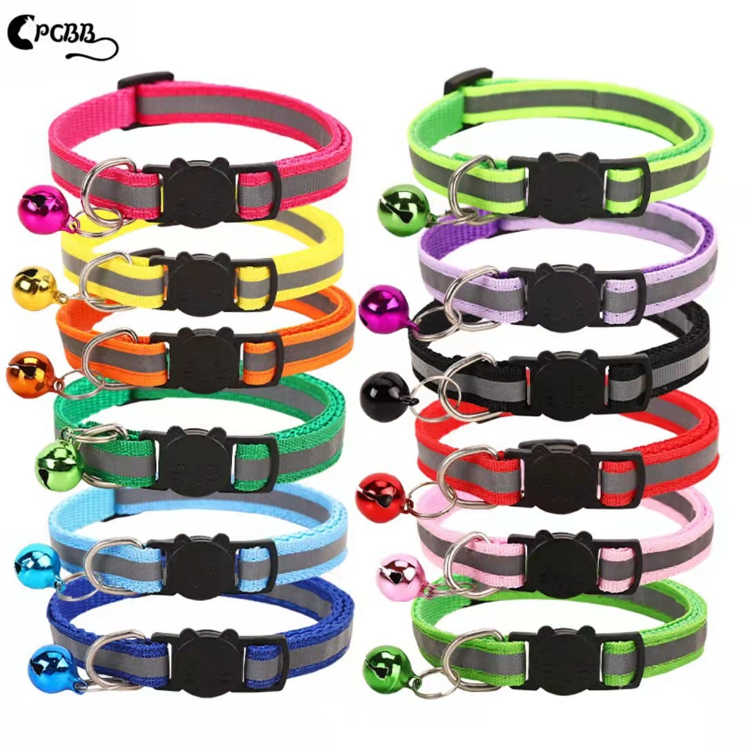 2021 НОВЫЙ 1,0 светоотражающий защитный ошейник с пряжкой для головы кошки кошачий ошейник для домашних животных кошачий Колокольчик в наличии Заводской магазин