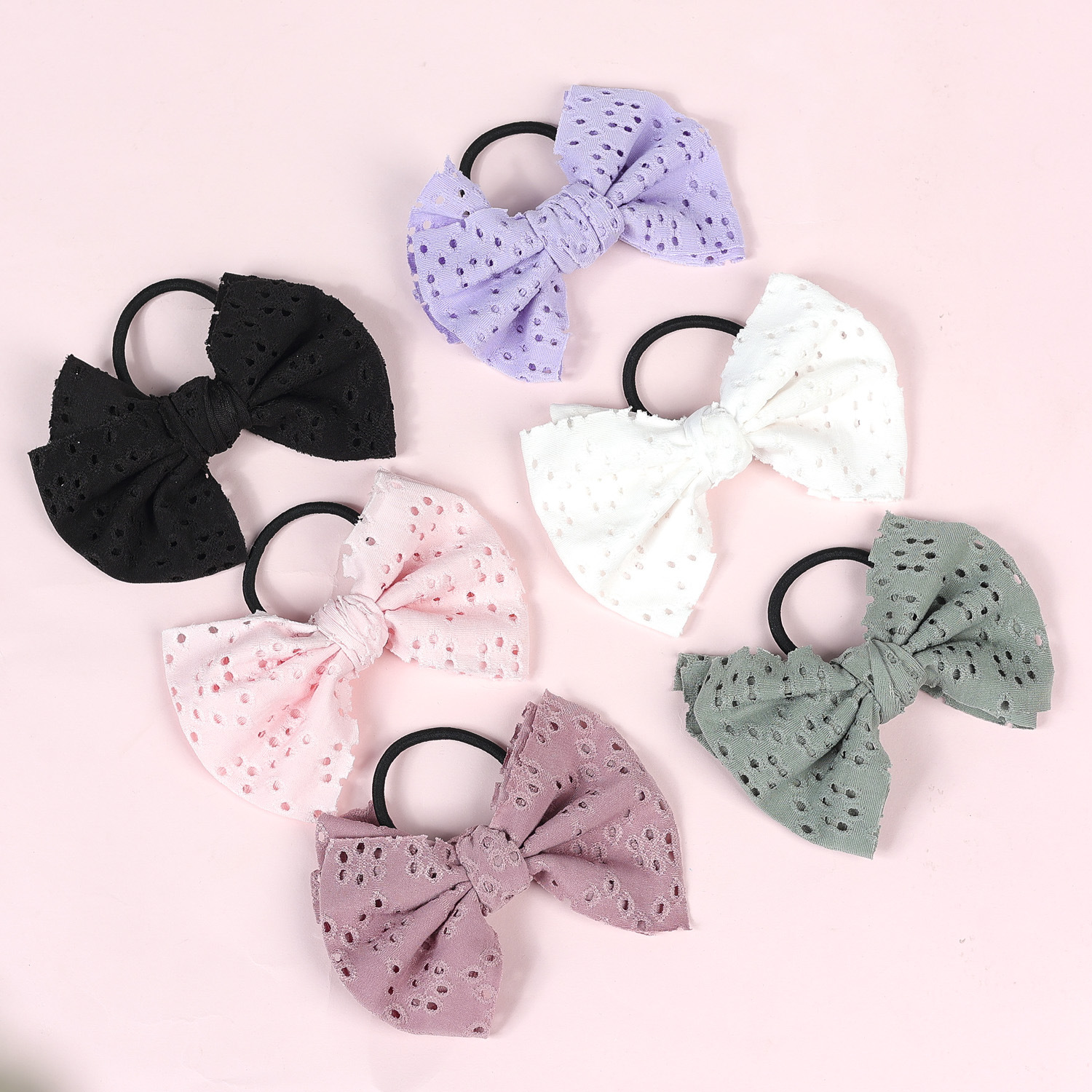 Princess Bow Knot Cloth Patchwork Hair Tie display picture 1