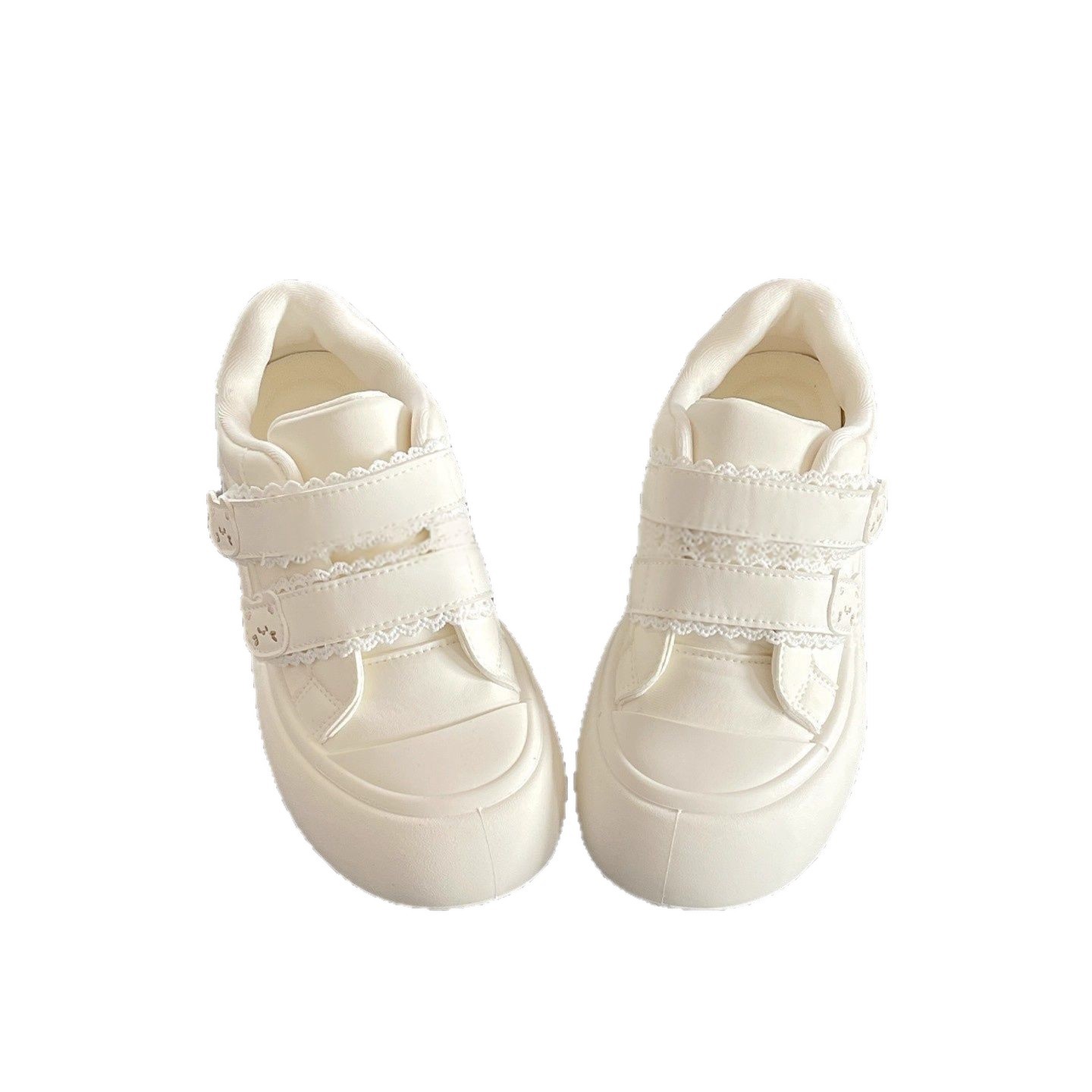Velcro de fondo grueso zapatos blancos para mujeres 2026 nuevo nicho de primavera estudiantes originales zapatos muffin deportivos casuales