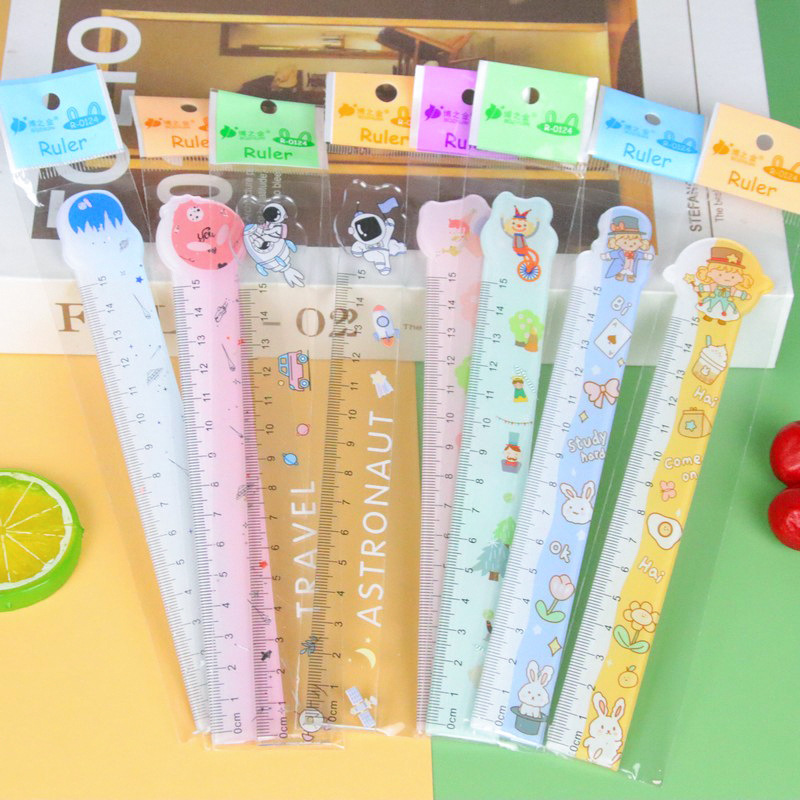 Transparent ruler acrylic scale ruler student high-quality appearance drawing measuring ruler cartoon stationery cute irregular ruler
