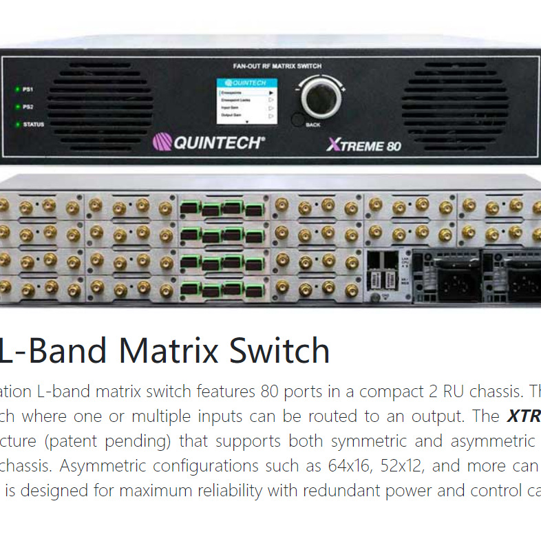 quintech 双路8×8扇入/扇出混合RF矩阵开关
