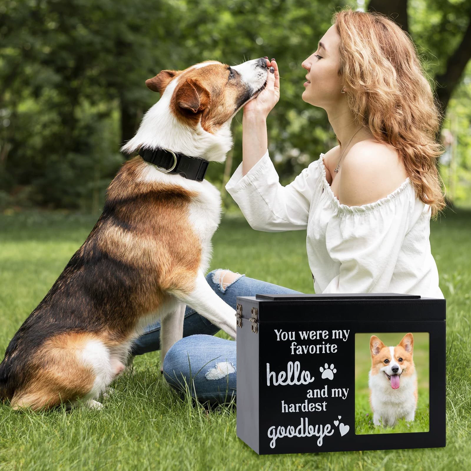 Трансграничная пепел для домашних животных похоронные принадлежности для домашних животных деревянная раскладушка с фоторамкой