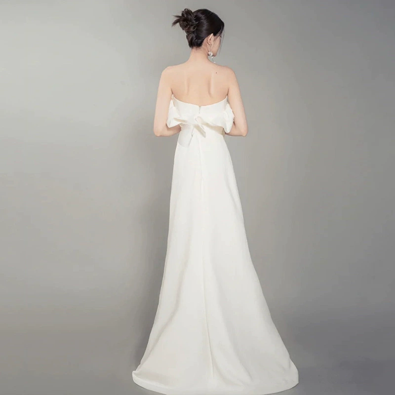 Свадебное платье, топ-бандо, французский стиль, кружевное платье, для девушек-подростков
