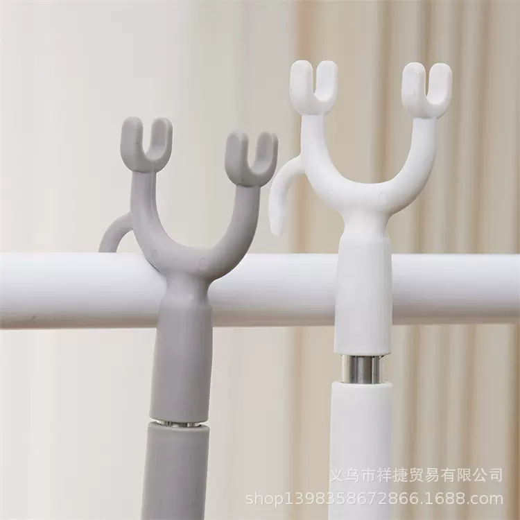 可伸缩晾衣叉不锈钢阳台衣叉子晾衣杆便携式撑衣杆衣叉批发纯色塑