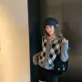 撞色学院风灰黑针织针织衫