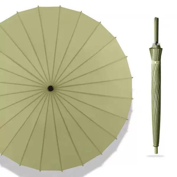 24 ribs enlarged automatic matcha green (fiber toughness umbrella ribs)