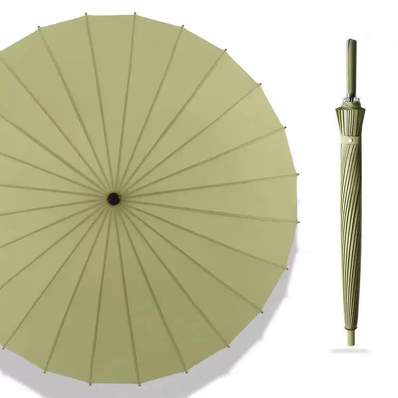 24 Bone straight pole umbrella resistance wind and wind, increase the long -handle umbrella double -man -bending business men and women's anti -strict rainstorm, wholesale