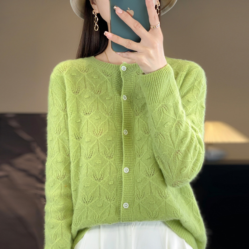 【U LAN】Referred Wool Round Cardigan Frizmworks Heavy Wool Round Cardigan - FWKN014-OAT