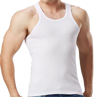 Men's Pure Cotton Tank Top Slim Fit Sports Racerback Base Layer Camisole All-Cotton Inner Wear Trendy Summer