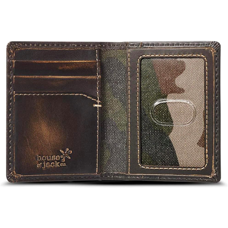 Bolsa de tarjetas desmagnetizada para viajes al aire libre de comercio exterior Carpeta de billetes de cuero de alta gama para hombres Cartera de dinero Cartera de vaca personalizada