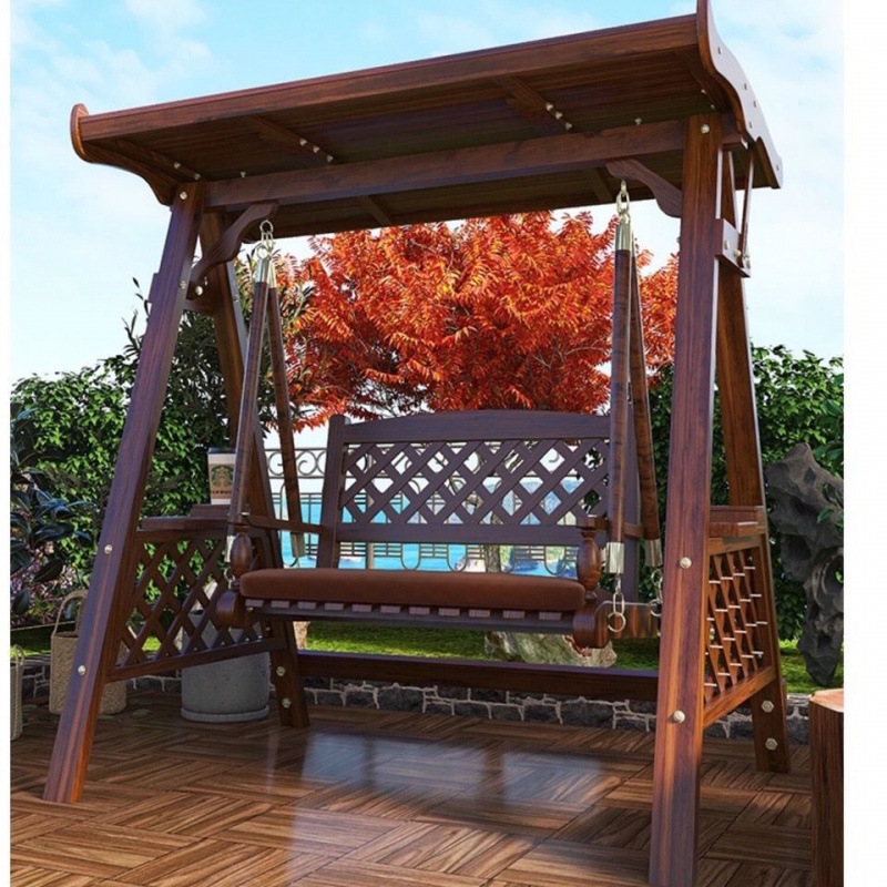 courtyard Swing outdoors Double Rocking chair solid wood Lifts indoor household adult children Cradle outdoor Anticorrosive Hanging basket