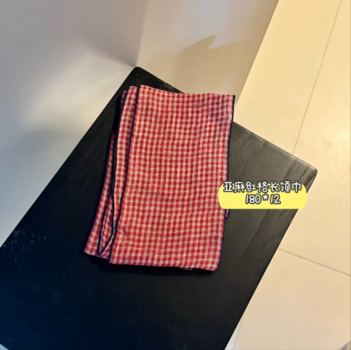 리넨 레드 체크