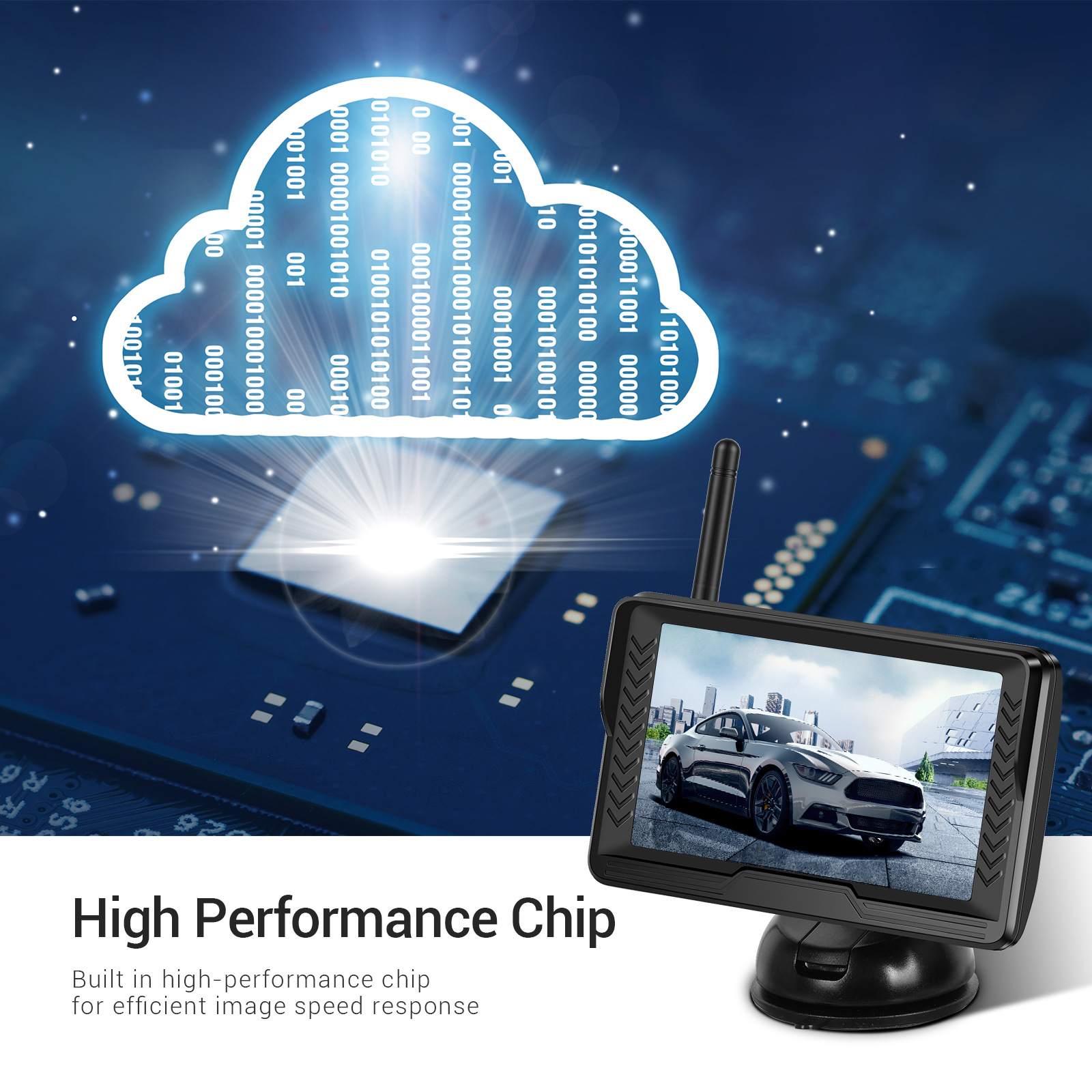 Cross-border 5inch HD AHD Car Monitor Digital Wireless Single-Channel Video Input Reverse Rearview Camera