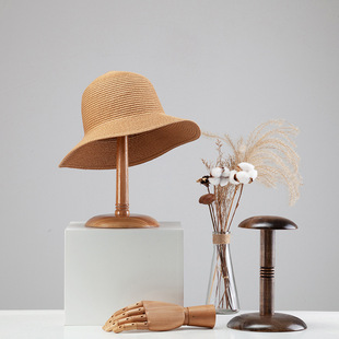 Hat holder clothing store hat desktop hat holder household clothing solid wood hat holder window head model display rack