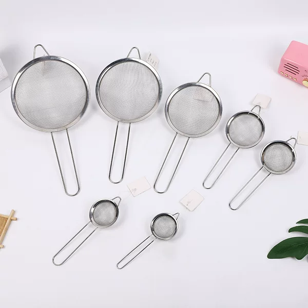 Cooking Deep-Fried Pointed-Ear Oil-Proof Spoon Stainless Steel Wide-Side Filter Mesh Leakage Household Large Colander