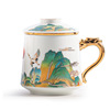 Tea, cup, ceramics, cigarette holder with glass, Chinese style